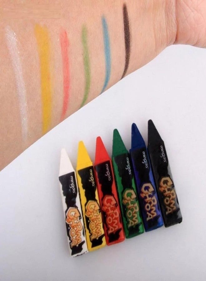 KRAFTMASTERS®6pc Body Paint Crayons Body Painting Face Paint Kit Crayons Makeup Kit Face Painting Kit For Kids/Adults Non Toxic Face And Body Paint For Makeup Washable Face Paint - Image 2